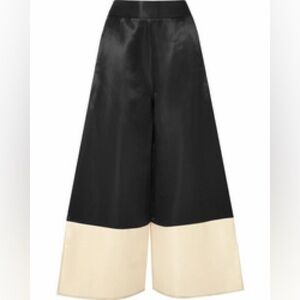 Beaufille Black and Cream Wide-Leg Trousers
